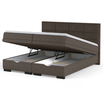 Posteľ boxspring BRAM tmavohnedá, 160x200 cm 2
