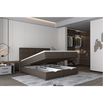 Posteľ boxspring BRAM tmavohnedá, 160x200 cm 3