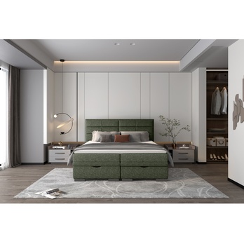 Posteľ boxspring BRAM olivová, 140x200 cm 1