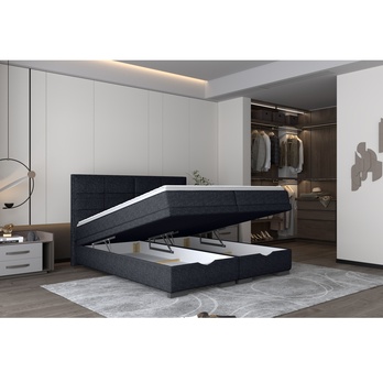 Posteľ boxspring BRAM tmavomodrá, 140x200 cm 3