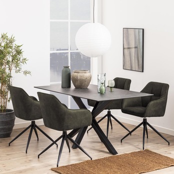 Jedálenská stolička BRENDA zelená/čierna 1