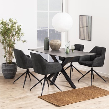 Jedálenská stolička BRENDA sivá/čierna 1