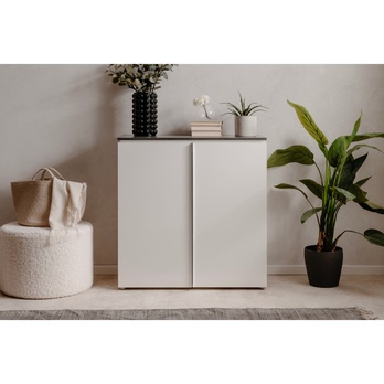 Komoda BREST 1 matera/biela lesk 1