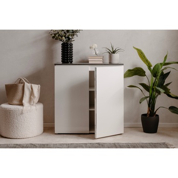 Komoda BREST 1 matera/biela lesk 3