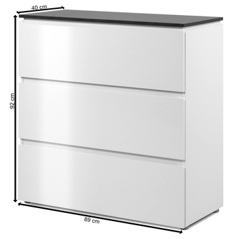 Komoda BREST 2 matera/biela lesk 7