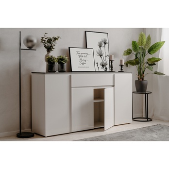Komoda BREST 4 matera/biela lesk 5