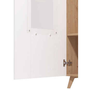 Vitrína BRETAGNA dub artisan/biela vysoký lesk 1