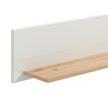 Nástenná polica BRETAGNA dub artisan/biela vysoký lesk 1