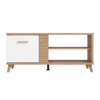 Konferenčný stolík BRETAGNA dub artisan/biela vysoký lesk 4