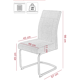 Jedálenská stolička BRINDISI S antracitová 6