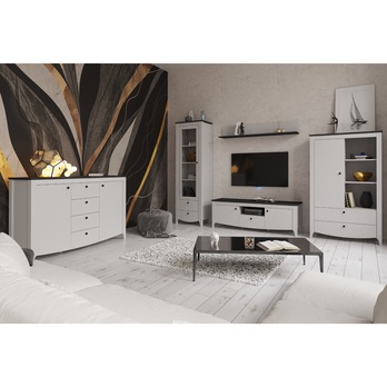 Vitrína BRIONA popolavosivá/antracitová 1