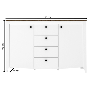 Komoda BRIONA dub sonoma truffle/biela 2