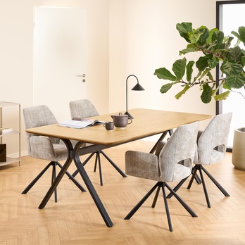 Jedálenský stôl BRISTOL 200 matný divoký dub/matná čierna 1