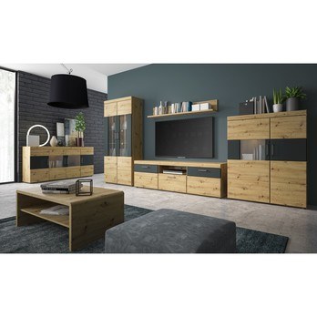 TV komoda BRIXEN dub artisan/kozmos sivá, šírka 192 cm 1