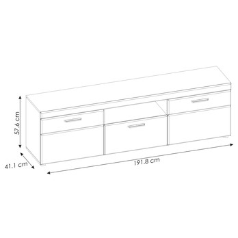 TV komoda BRIXEN dub artisan/kozmos sivá, šírka 192 cm 5