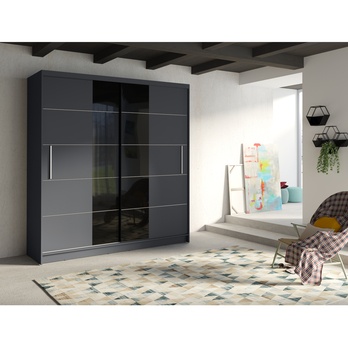 Šatníková skriňa BRNO grafitová 1