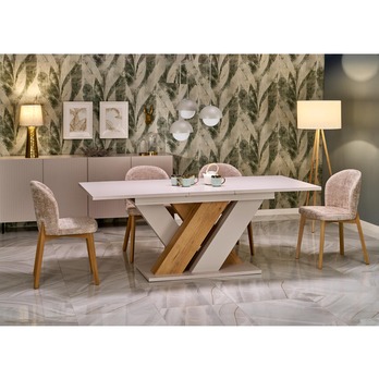 Jedálenský stôl BRONDUN kašmírová/dub cremona 8