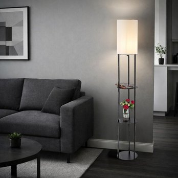 Stojacia lampa BRONN 2 čierna/biela 1
