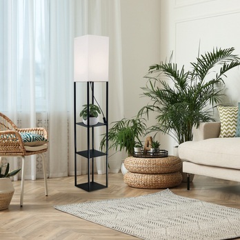 Stojacia lampa BRONN čierna/biela 1