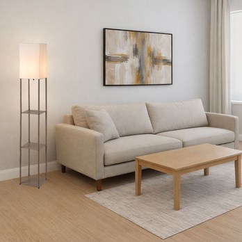 Stojacia lampa BRONN hnedá/biela 1
