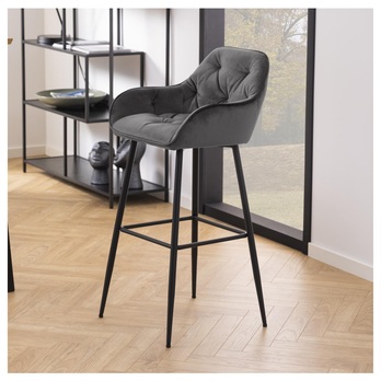 Barová stolička BROOKE 2 tmavosivá 1
