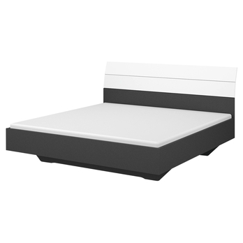 Posteľ s nočnými stolíkmi BROOKE alpská biela/sivá, 180x200 cm 2