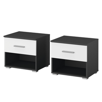 Posteľ s nočnými stolíkmi BROOKE alpská biela/sivá, 180x200 cm 3