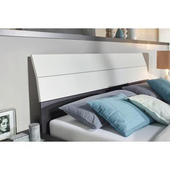 Posteľ s nočnými stolíkmi BROOKE alpská biela/sivá, 180x200 cm 5