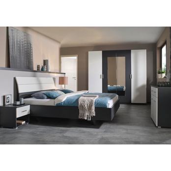 Šatníková skriňa BROOKE sivá/alpská biela, šírka 226 cm 1