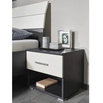 Posteľ s nočnými stolíkmi BROOKE alpská biela/sivá, 180x200 cm 4