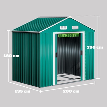 Záhradný domček BRUK 3 zelená, 200x190x135 cm 4