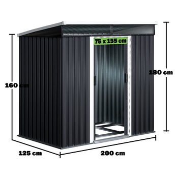 Záhradný domček BRUK 5 antracitová, 200x180x125 cm 8