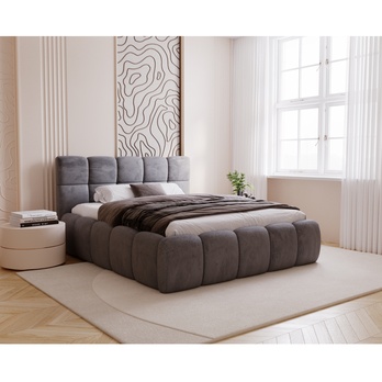 Posteľ s roštom BUBBLE 2 sivá, 140x200 cm 1