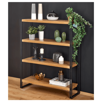 Regál BULAVOR 1 zlatý dub/čierna 1