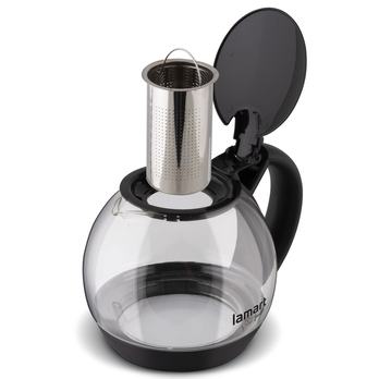 Kanvica na čaj BULB nehrdzavejúca oceľ/sklo/plast, 2 l 1