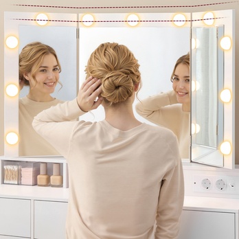 Toaletný stolík s LED osvetlením BULBS 2 biela 2