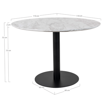 Jedálenský stôl BULZONU biely mramor/čierna 4