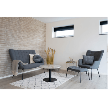 Konferenčný stolík BULZONU biely mramor/čierna 1