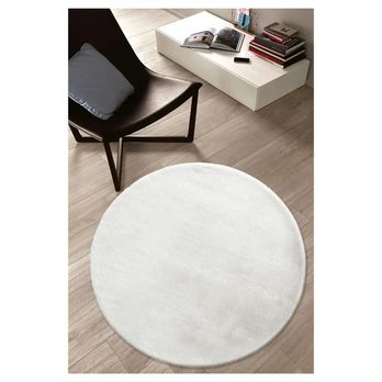 Koberec BUNNY snehovo biela, priemer 80 cm 1