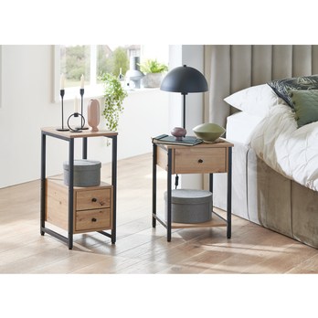 Prístavný stolík BURGOS čierna/dub svetlý 2