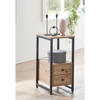 Prístavný stolík BURGOS čierna/dub svetlý 3