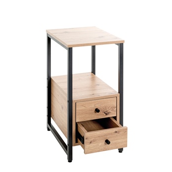 Prístavný stolík BURGOS čierna/dub svetlý 7