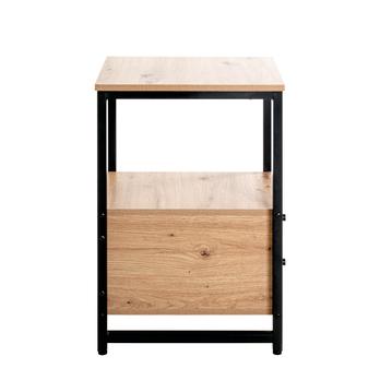 Prístavný stolík BURGOS čierna/dub svetlý 8
