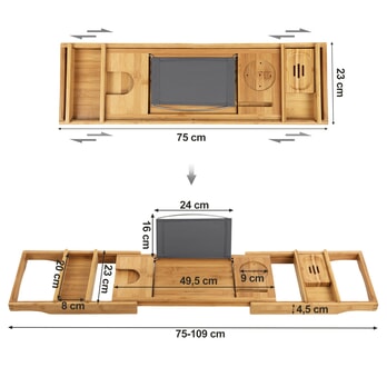 Tácka do vane CADDY prírodná 9