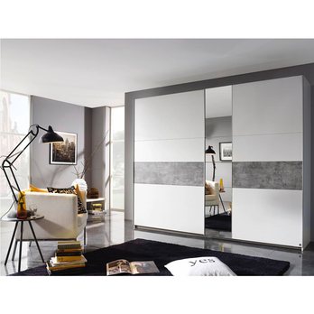 Šatníková skriňa CADENCE II alpská biela/imitácia betónu, šírka 261 cm 1