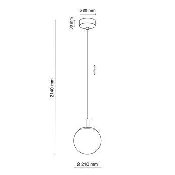Závesné svietidlo CADIX zlatá/priehľadná, priemer 21 cm 3