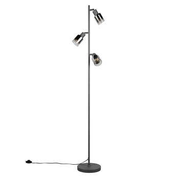 Stojacia lampa CADIZ čierna/dymové sklo 4