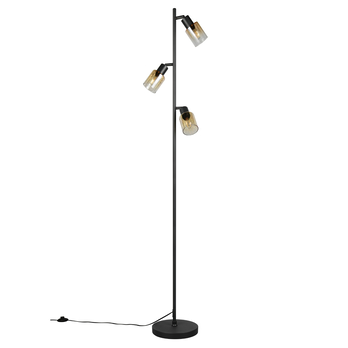Stojacia lampa CADIZ čierna/jantárové sklo 4