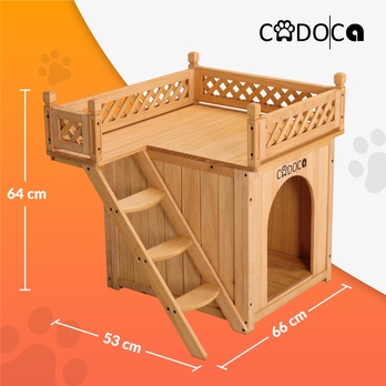 Mačací domček CADOCA prírodný 4