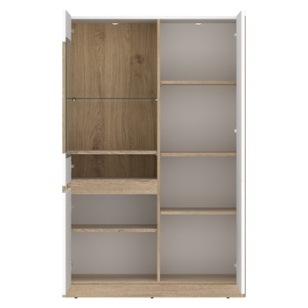 Vitrína CALIMA dub cremona/alpská biela, šírka 101 cm 1